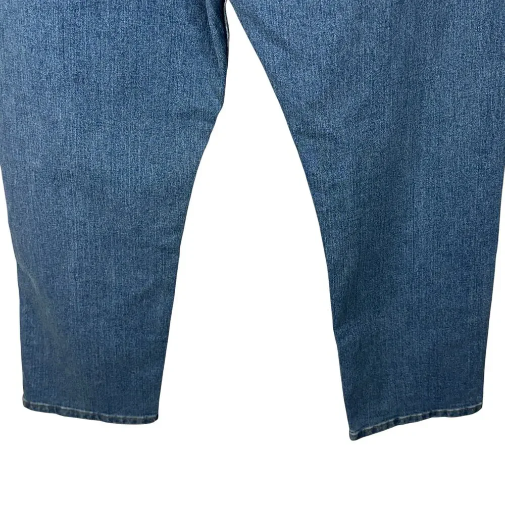 Wrangler 38x29 Mens Jeans Straight Leg Stretch Zip-Fly Pockets Medium Wash Blue